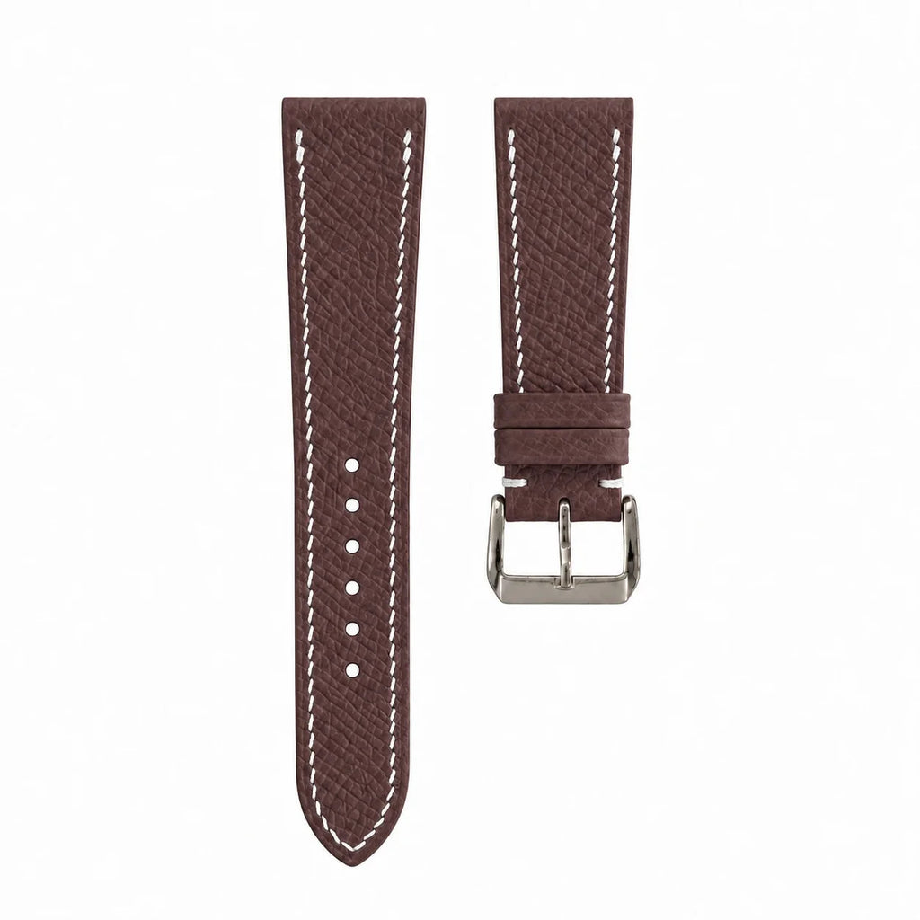 Flat Burgundy Epsom Leather Watch Strap