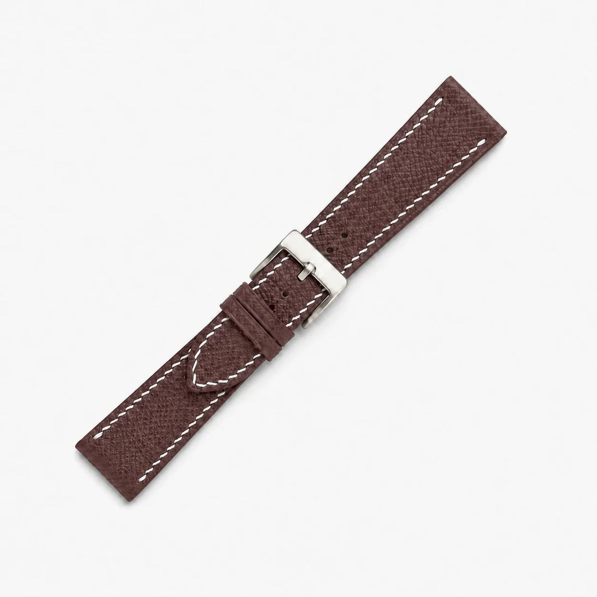 Flat Burgundy Epsom Leather Watch Strap