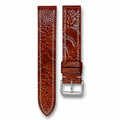 Flat Russet Ostrich Leg Leather Watch Strap