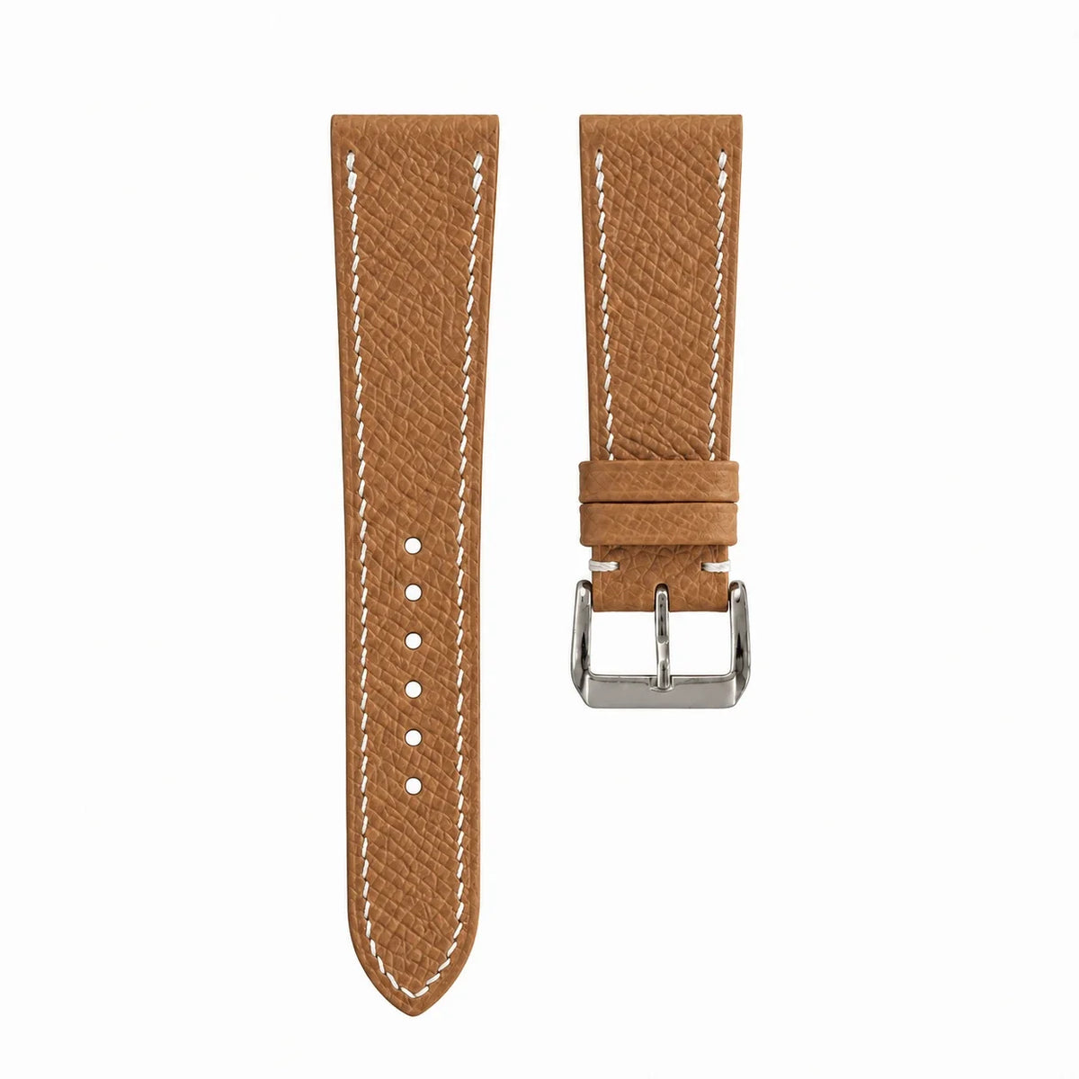 Flat Gold Epsom Leather Watch Strap
