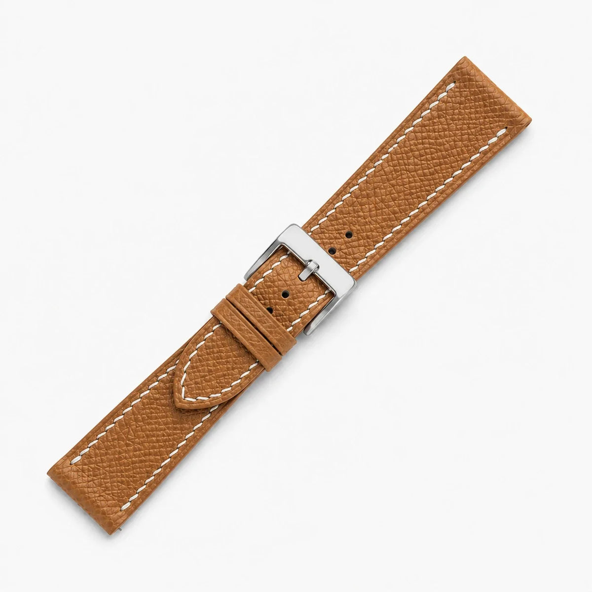 Flat Gold Epsom Leather Watch Strap