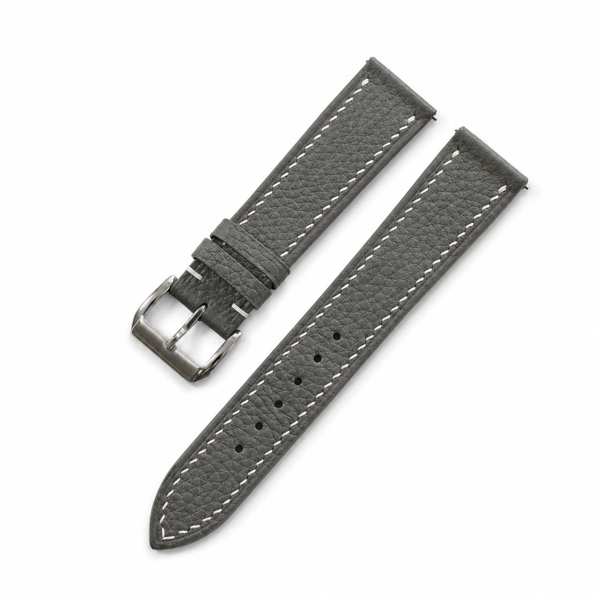 Flat Graphite Gray Togo Leather Watch Strap