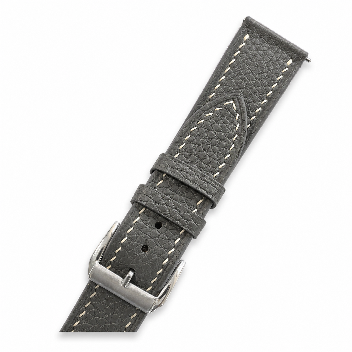 Flat Graphite Gray Togo Leather Watch Strap