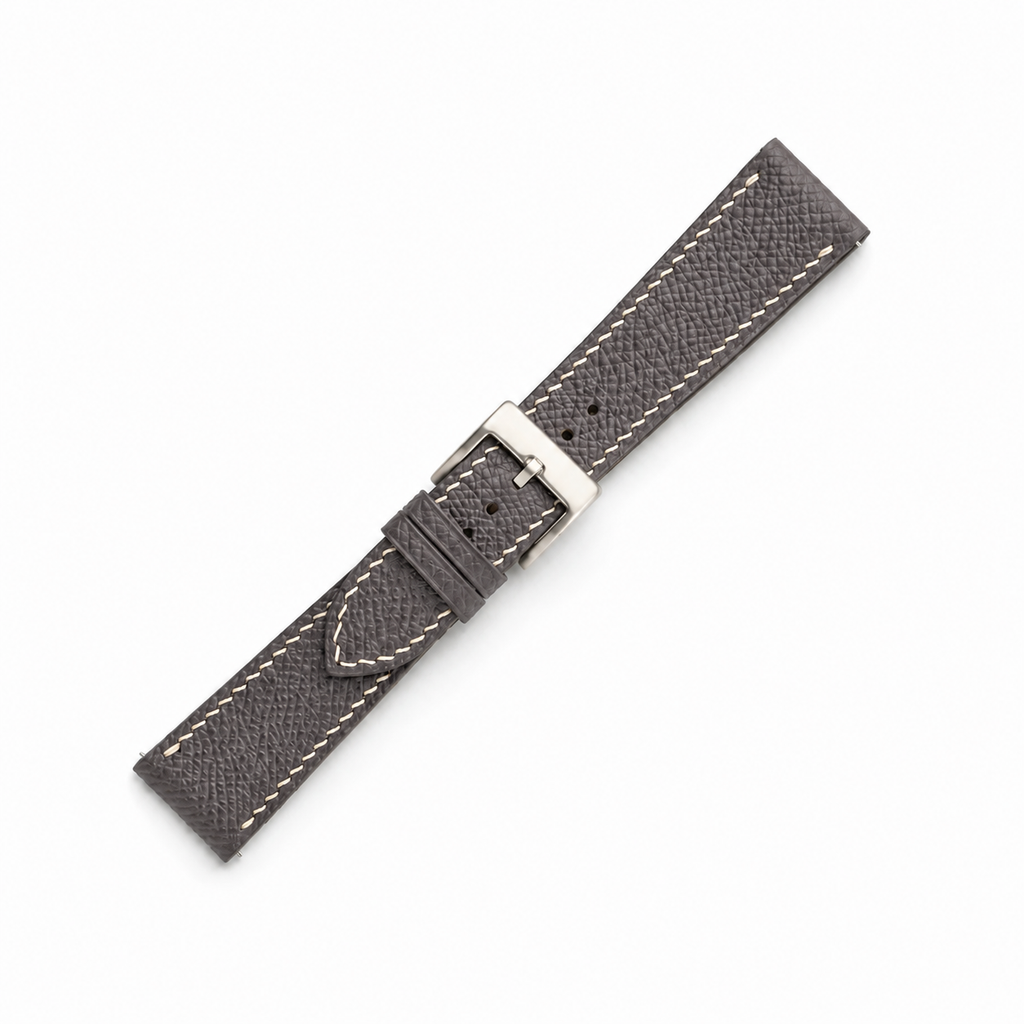 Flat Graphite Gray Epsom Leather Watch Strap