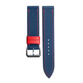Flat Navy with Red Epsom Leather Watch Strap