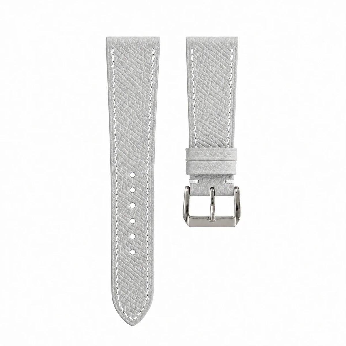 Flat Off White Epsom Leather Watch Strap