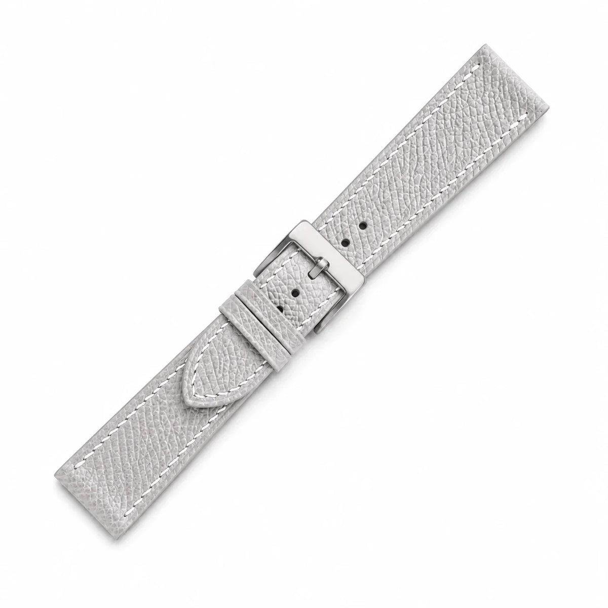 Flat Off White Epsom Leather Watch Strap