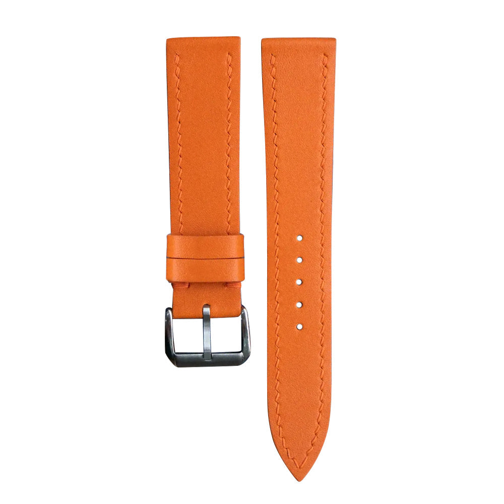 Flat Orange Swift Leather Watch Strap