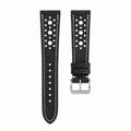 Flat Rally Large Holes Black Epsom Leather Watch Strap