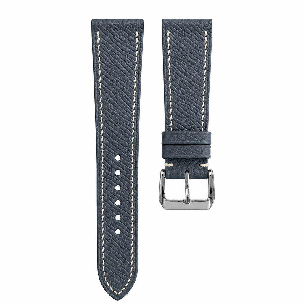 Flat Slate Gray Epsom Leather Watch Strap