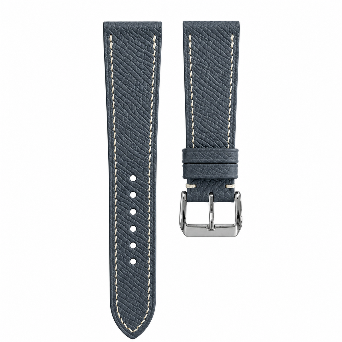 Flat Slate Gray Epsom Leather Watch Strap