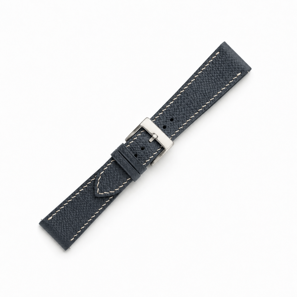 Flat Slate Gray Epsom Leather Watch Strap