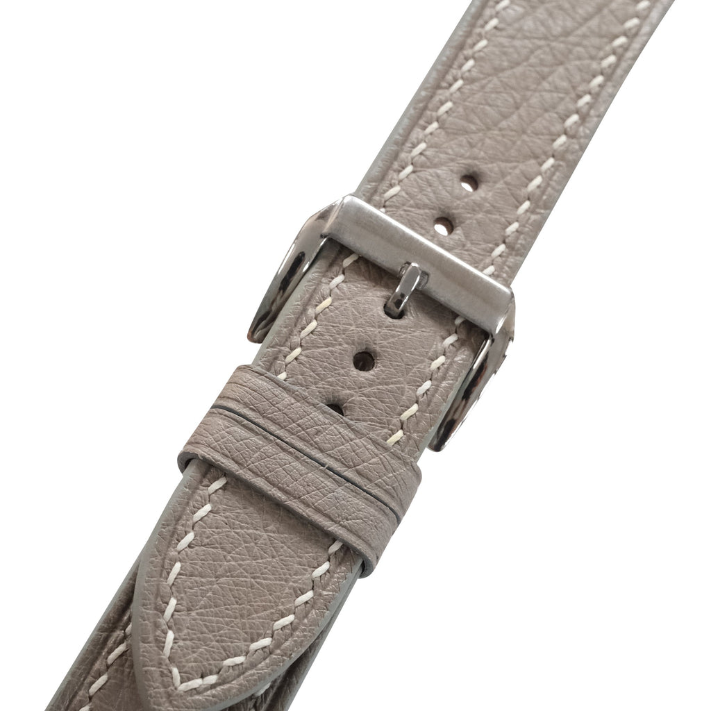Flat Taupe Smooth Ostrich Leather Watch Strap