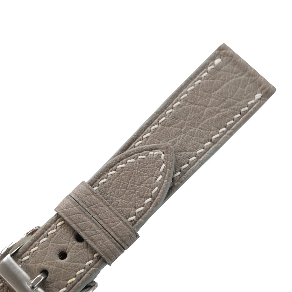 Flat Taupe Smooth Ostrich Leather Watch Strap