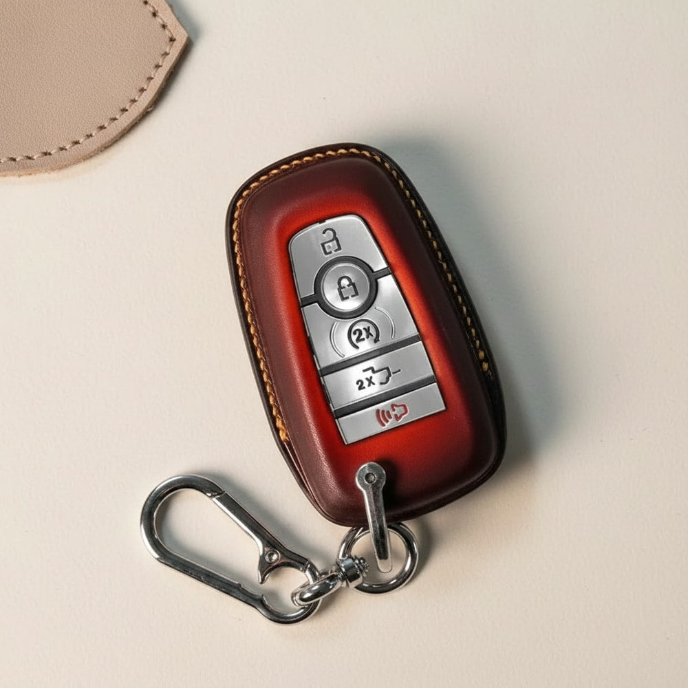 Custom Leather Key Fob Cover Compatible with Ford Maverick