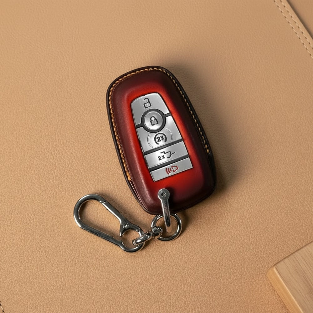 Custom Leather Key Fob Cover Compatible with Ford Maverick