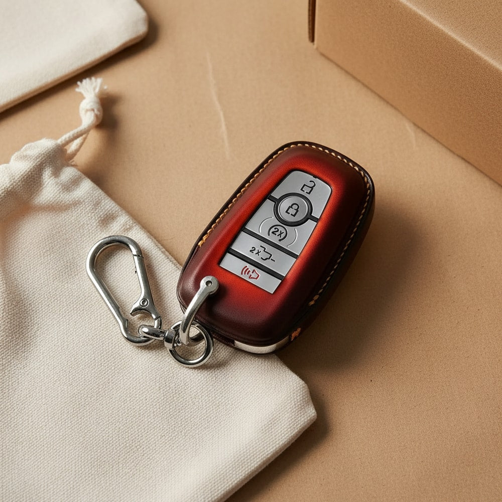 Custom Leather Key Fob Cover Compatible with Ford Maverick