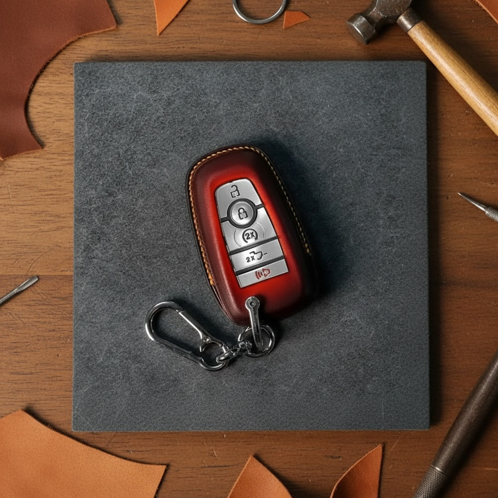 Custom Leather Key Fob Cover Compatible with Ford Maverick