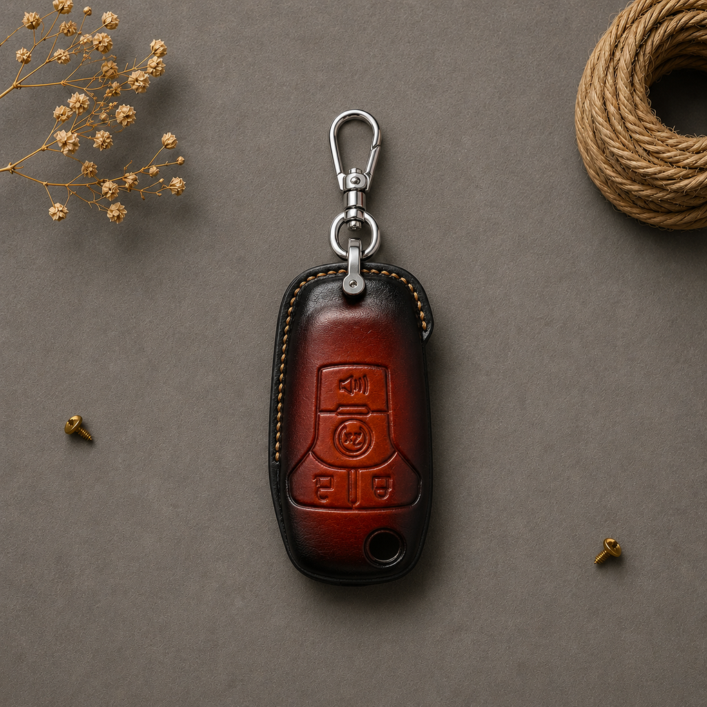 Custom Leather Key Fob Cover Compatible with Ford Ranger