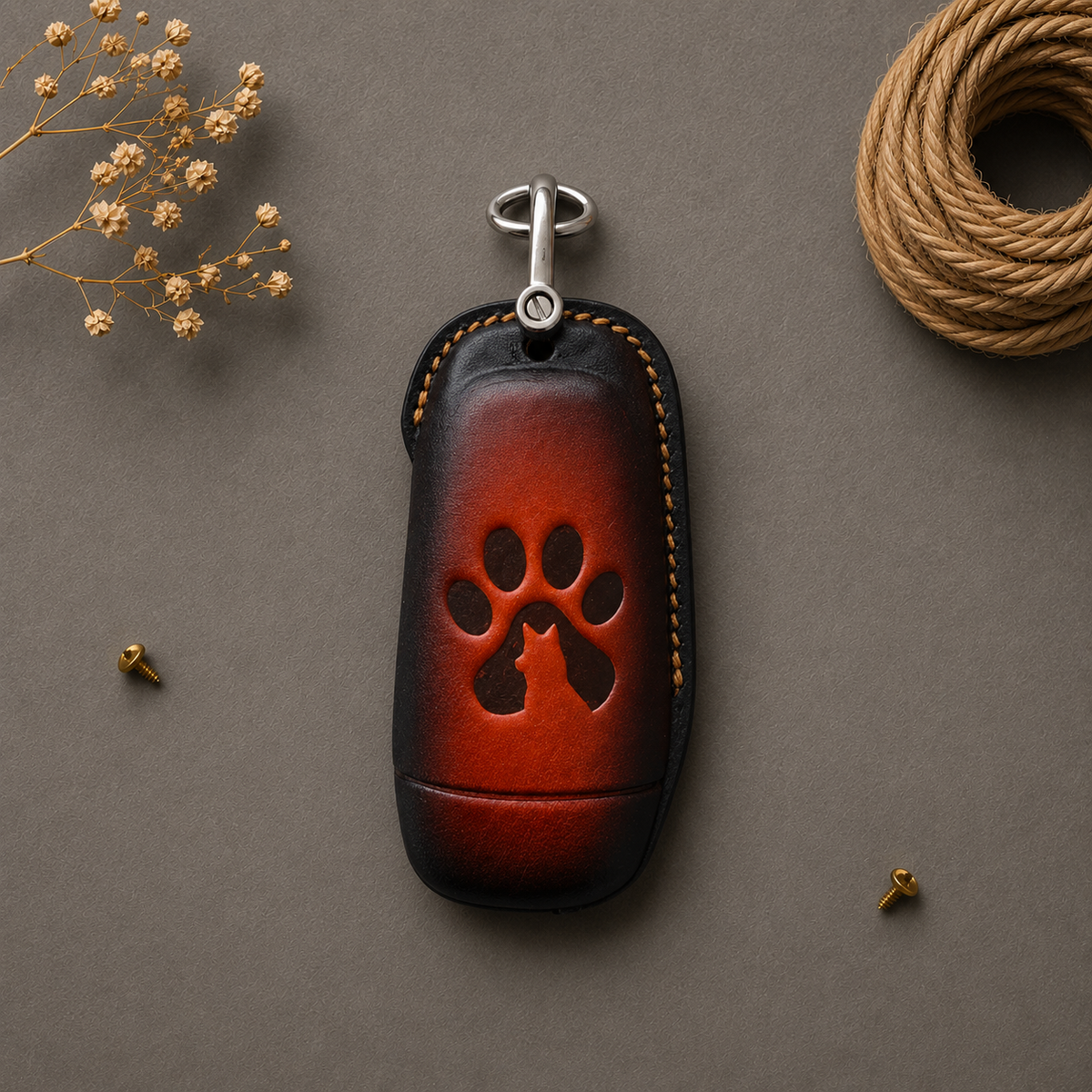 Custom Leather Key Fob Cover Compatible with Ford Ranger