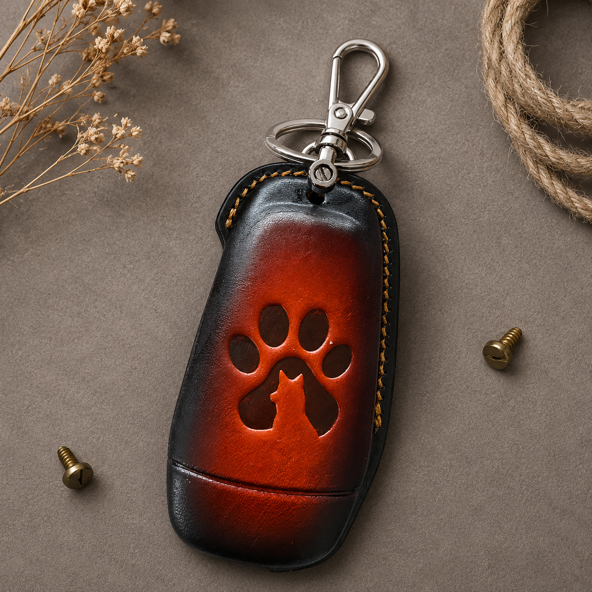 Custom Leather Key Fob Cover Compatible with Ford Ranger