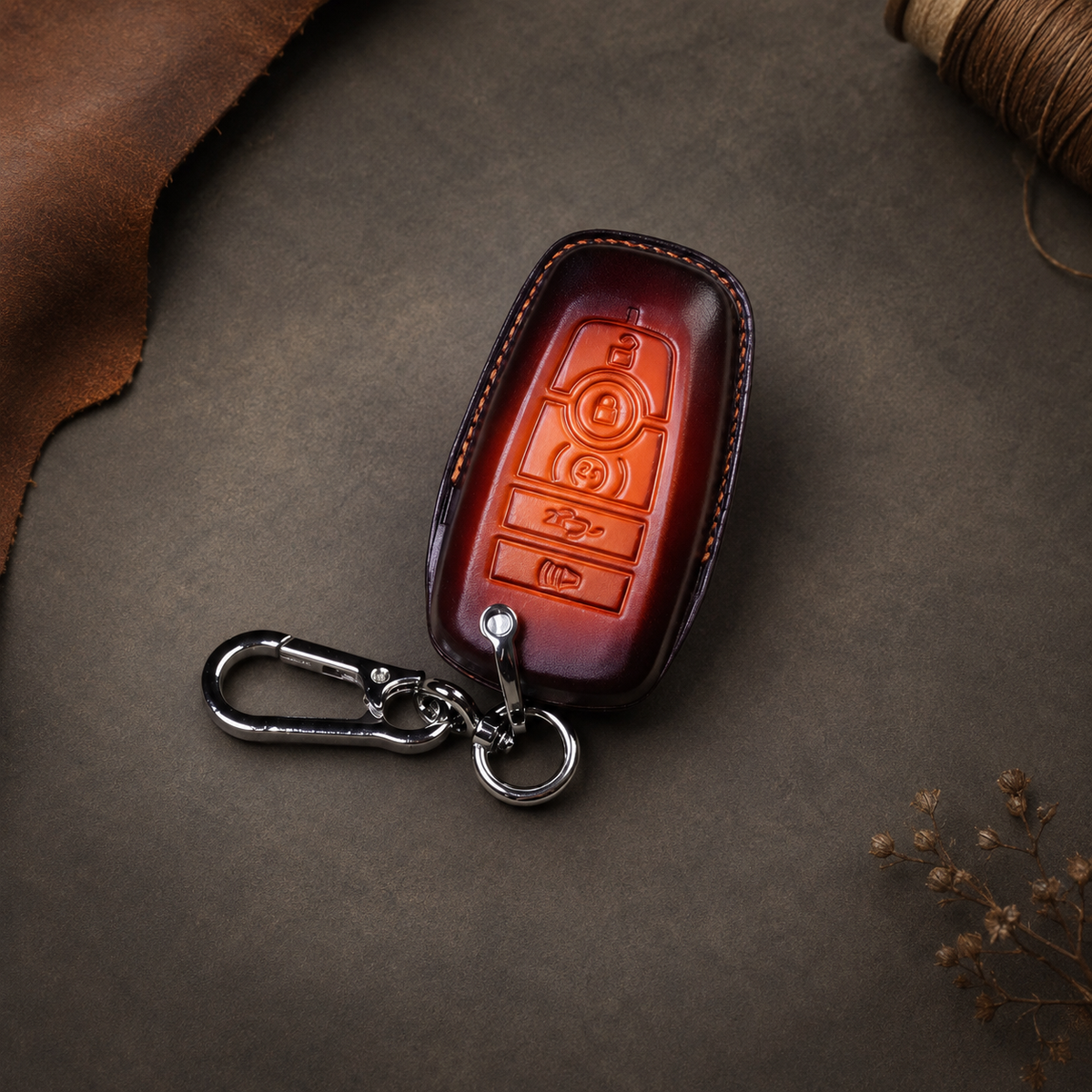 Custom Leather Key Fob Cover Compatible with Ford Trucks