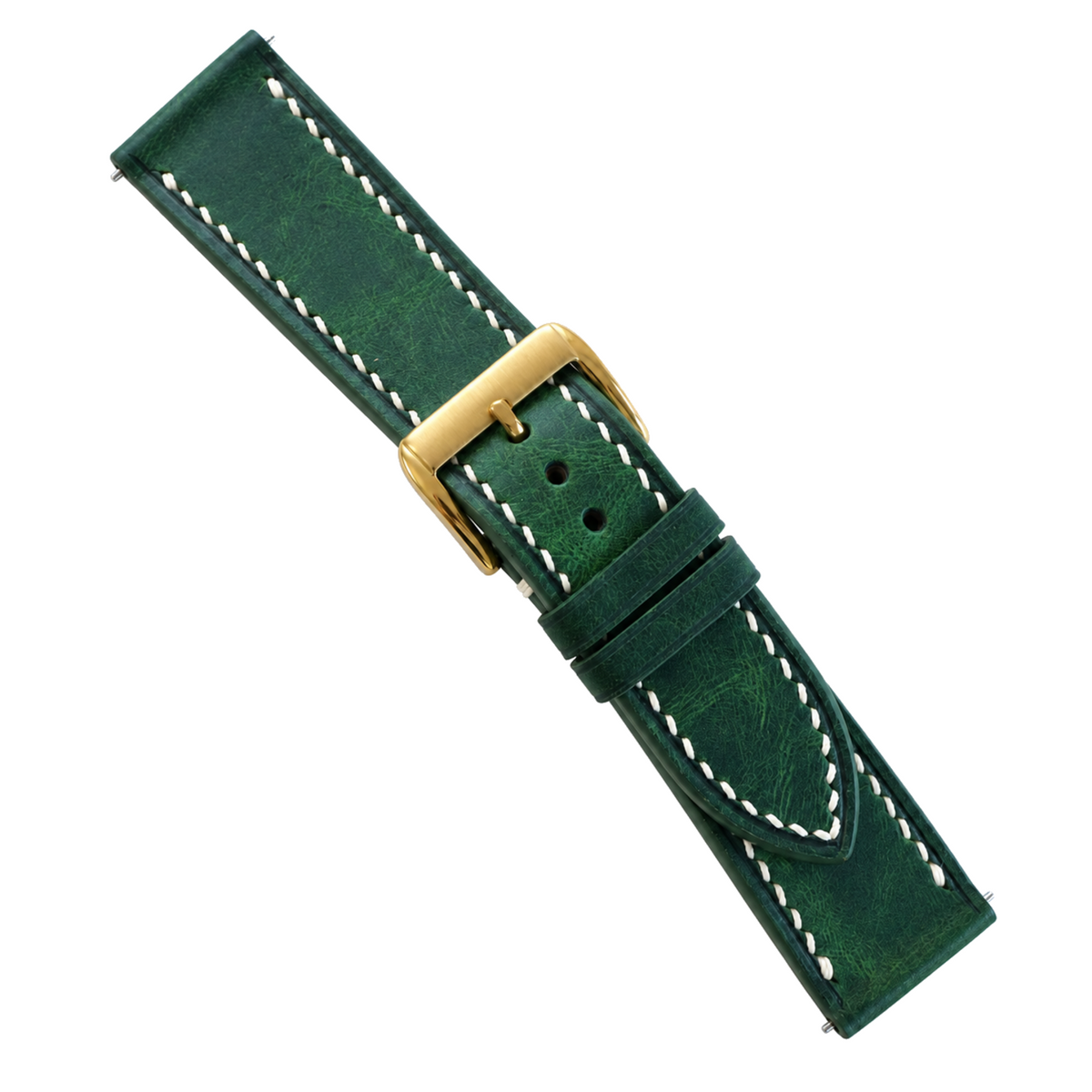 Forest Green Waxed Leather Watch Strap