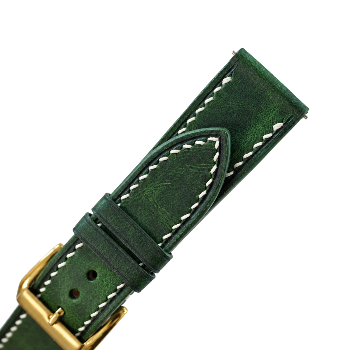 Forest Green Waxed Leather Watch Strap