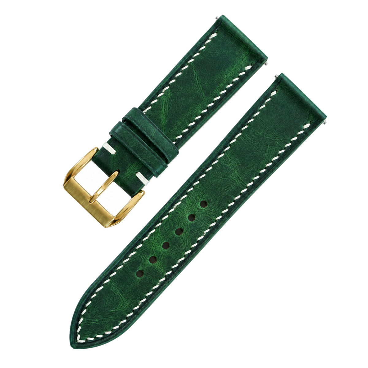 Forest Green Waxed Leather Watch Strap