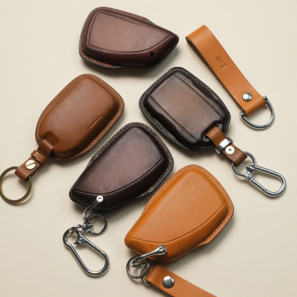 Personalized Leather Key Fob Cover Compatible with GMC Sierra Denali