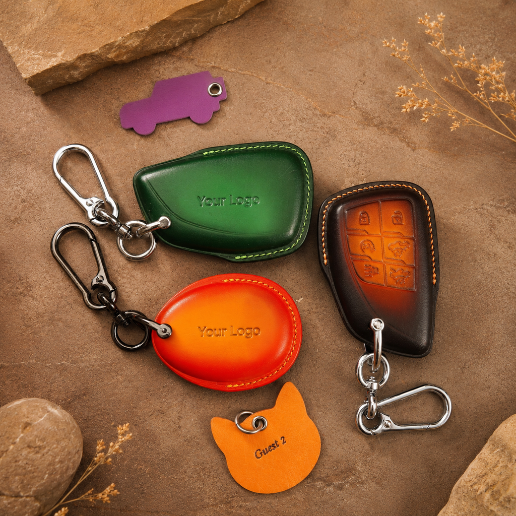 Custom Leather Key Fob Cover Compatible with GMC Hummer EV