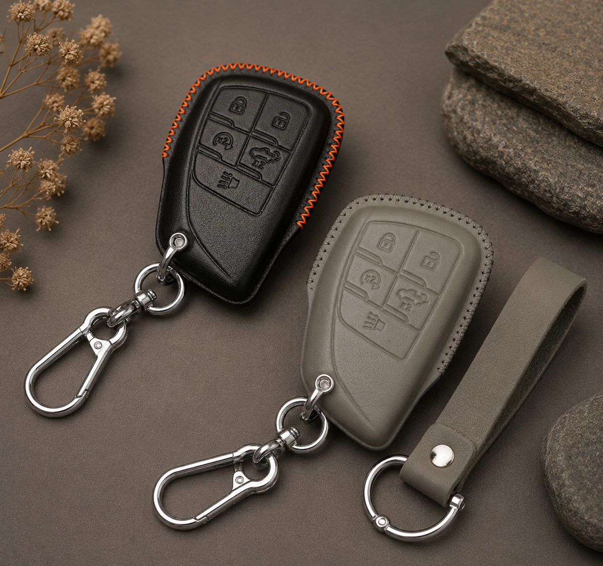 Custom Leather Key Fob Cover Compatible with GMC Sierra, Yukon and AT4