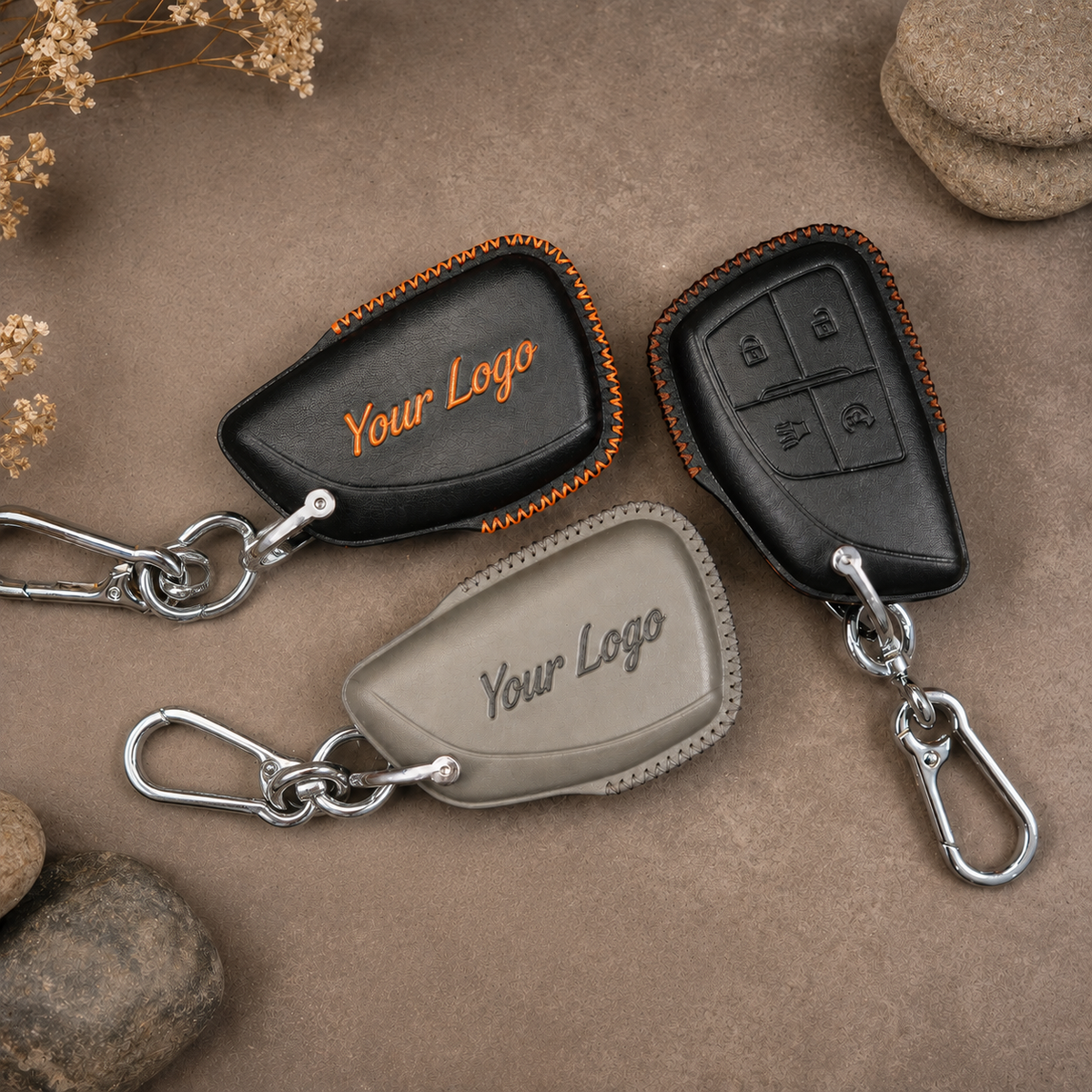 Custom Leather Key Fob Cover Compatible with GMC Sierra, Yukon and AT4