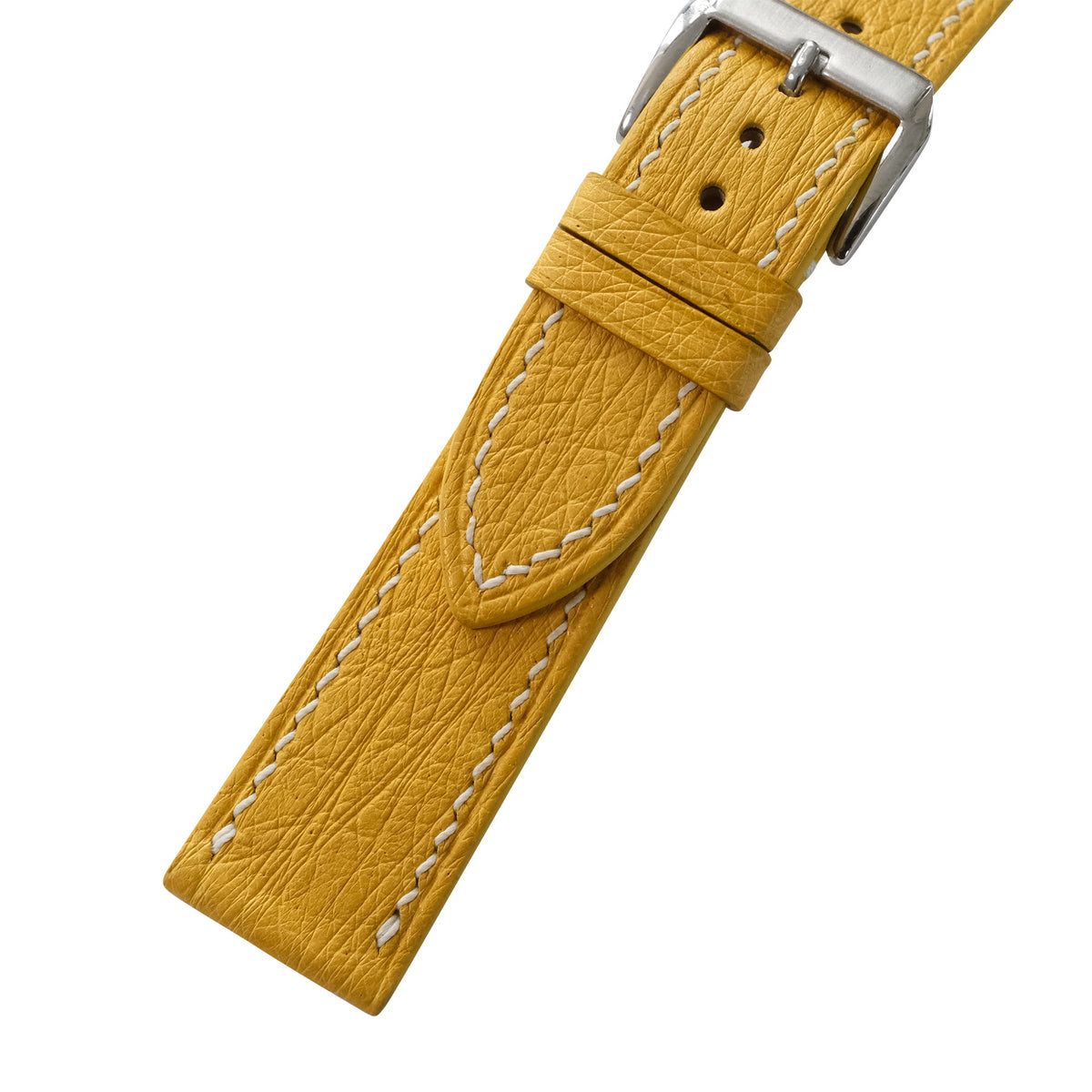 Golden Yellow Smooth Ostrich Leather Watch Strap