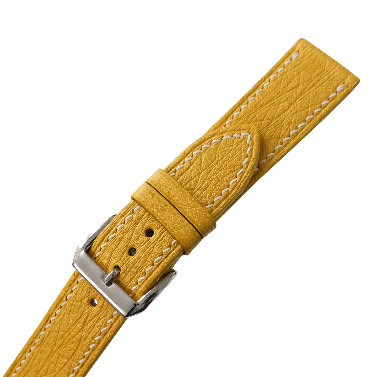 Golden Yellow Smooth Ostrich Leather Watch Strap
