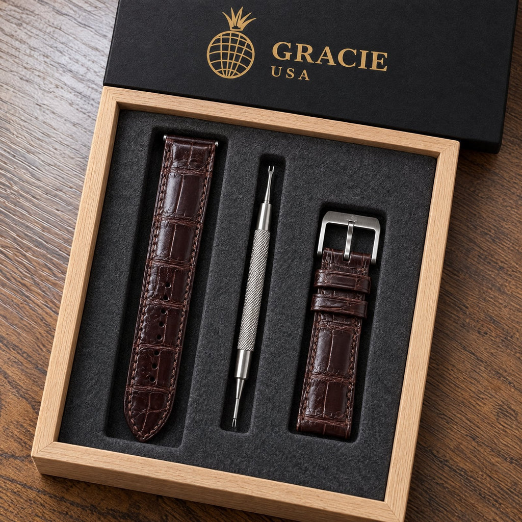 Custom Racing Holes Rally Leather Watch Strap - Contrast Color Underlay