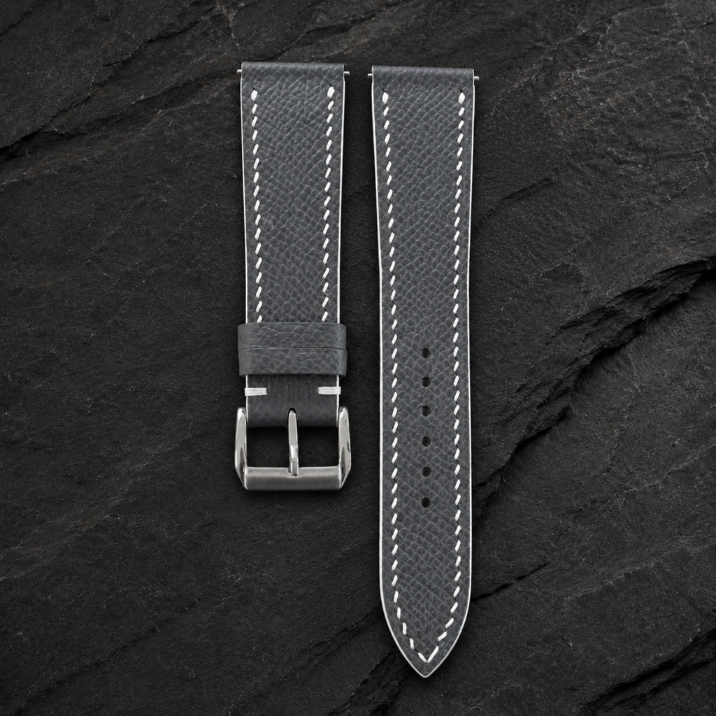 Gray Epsom Leather Watch Strap