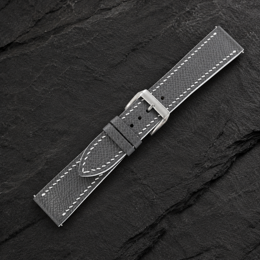 Gray Epsom Leather Watch Strap