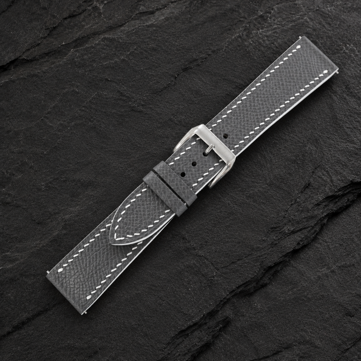 Gray Epsom Leather Watch Strap