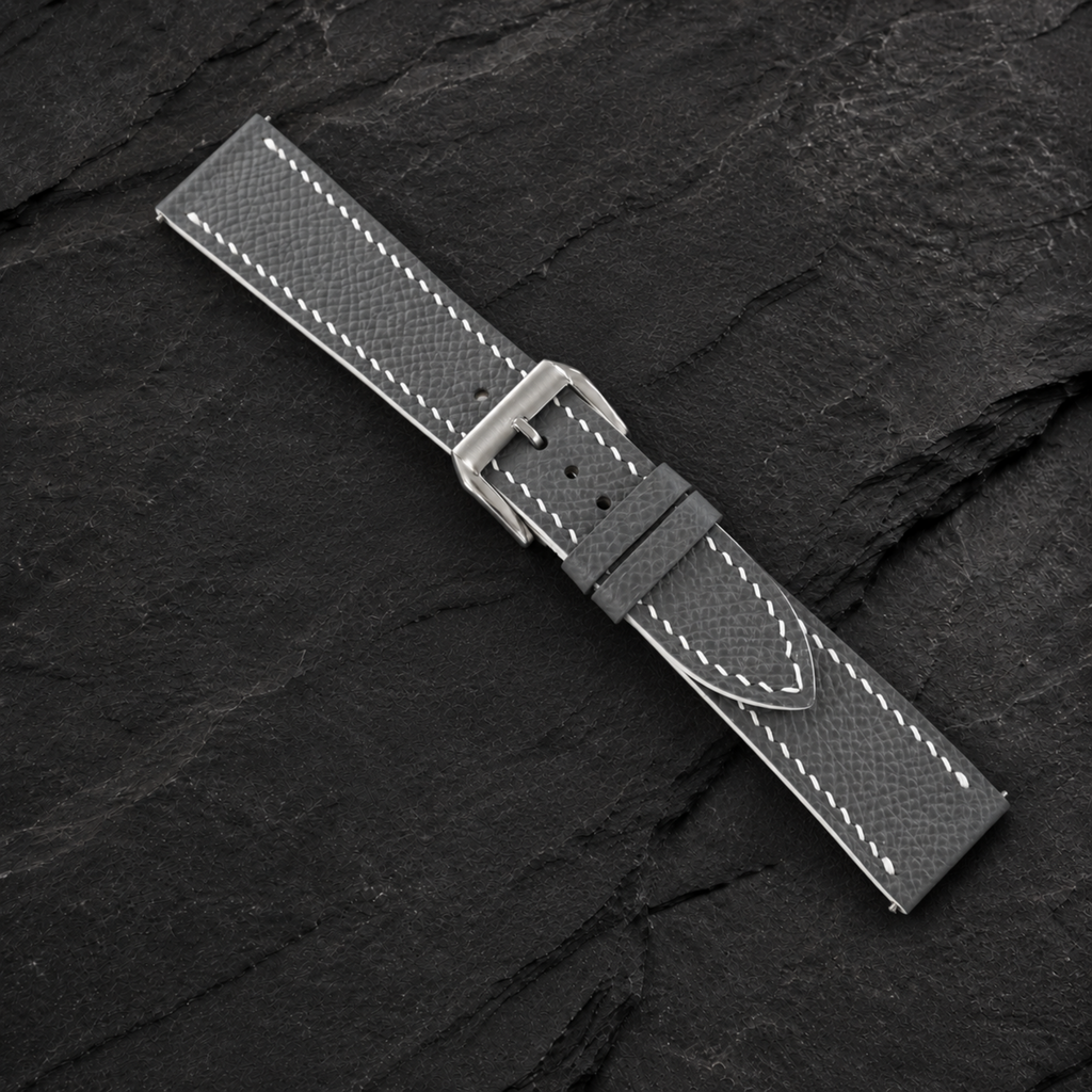 Gray Epsom Leather Watch Strap