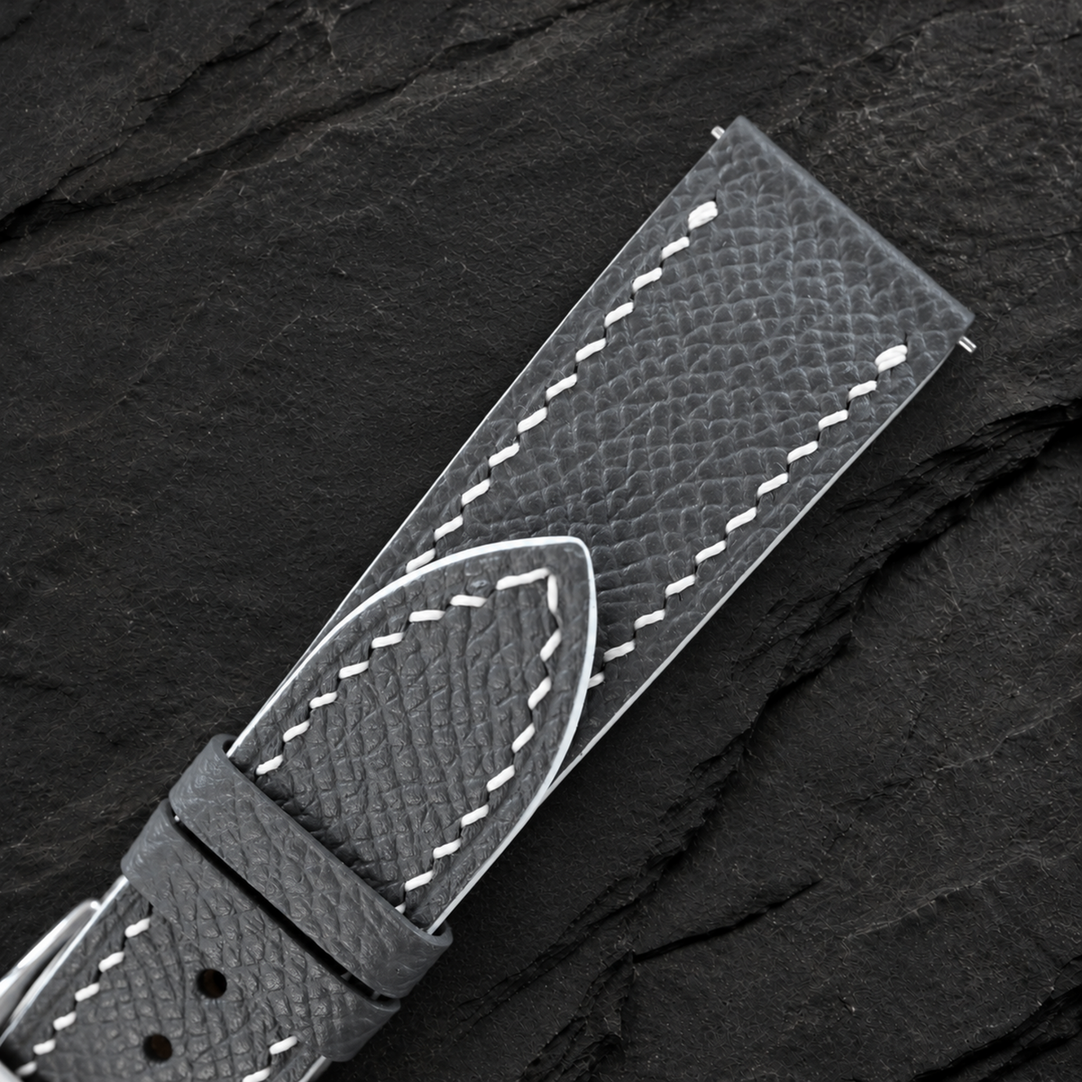 Gray Epsom Leather Watch Strap
