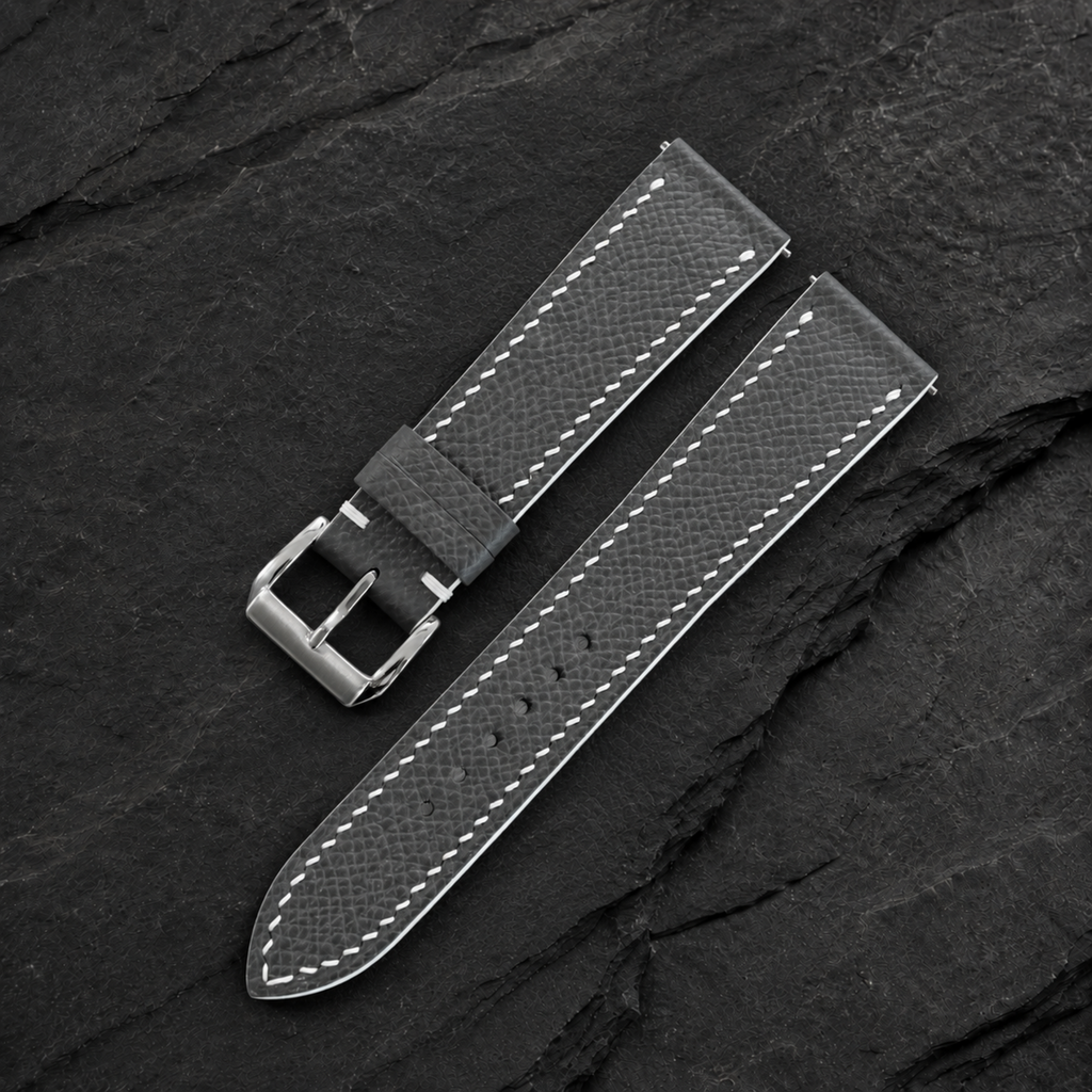 Gray Epsom Leather Watch Strap