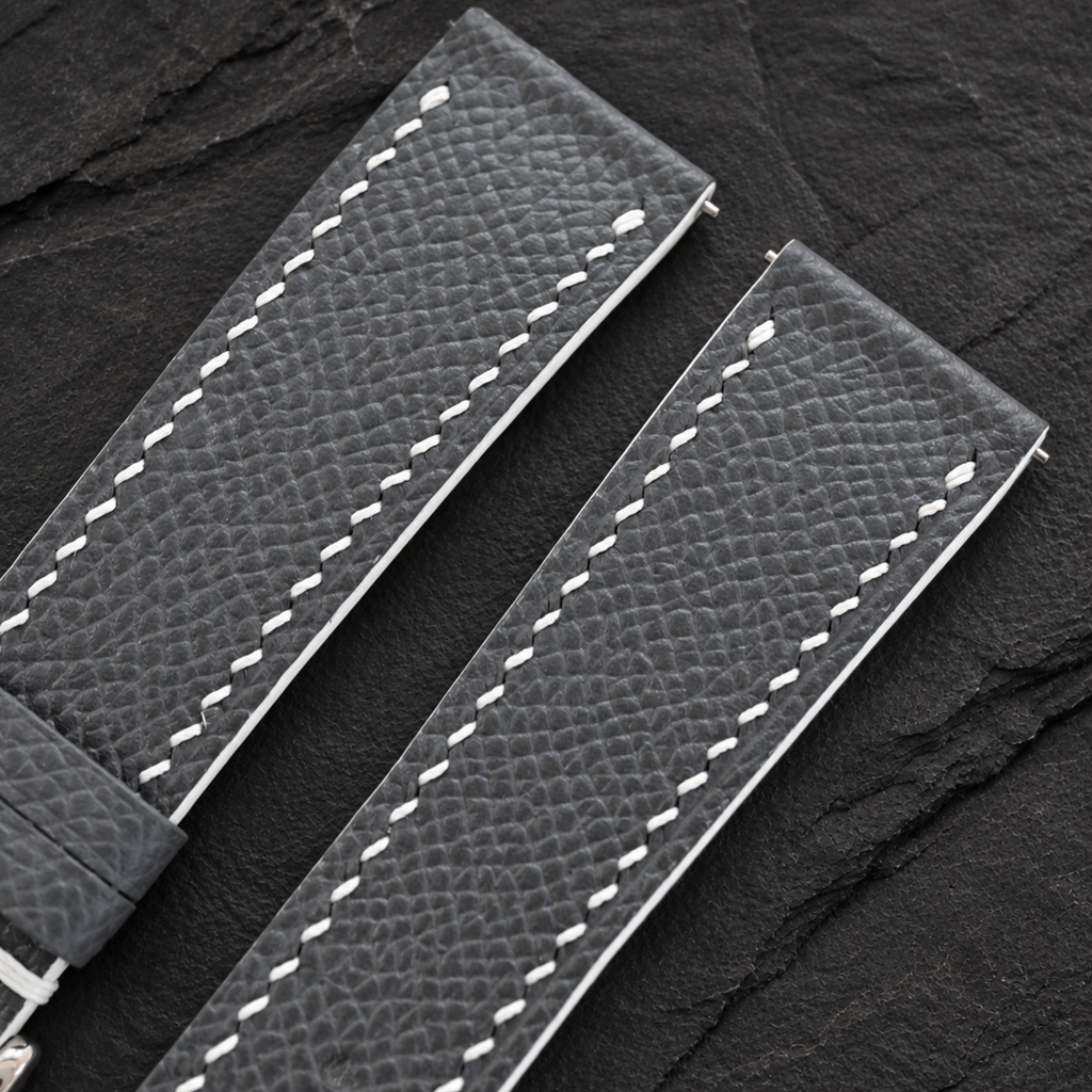 Gray Epsom Leather Watch Strap