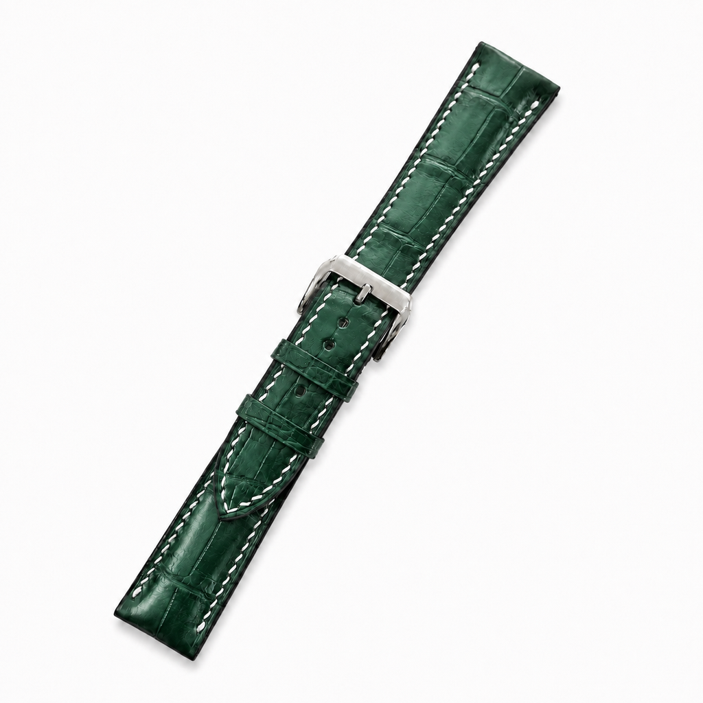 Green Alligator Leather Watch Strap