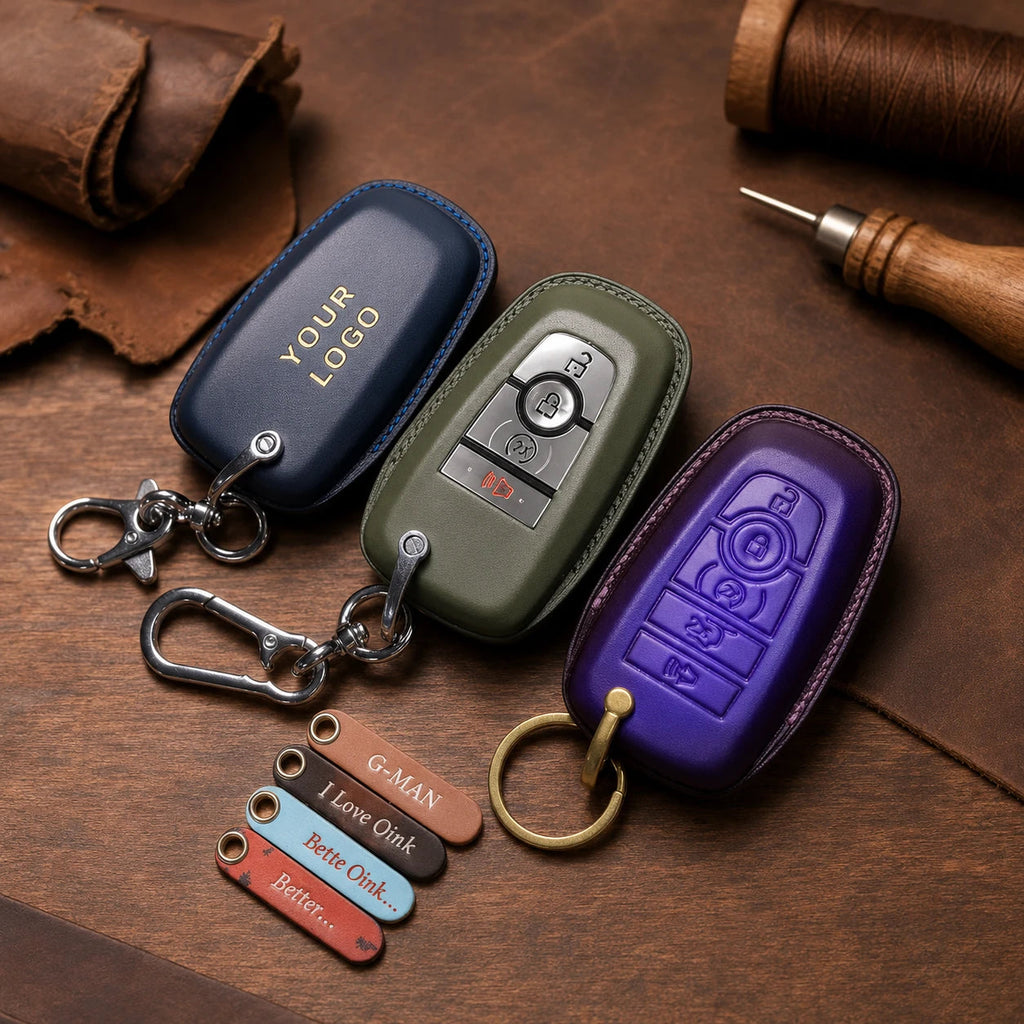 Handcrafted Leather Key Fob Cover Compatible with Ford Bronco