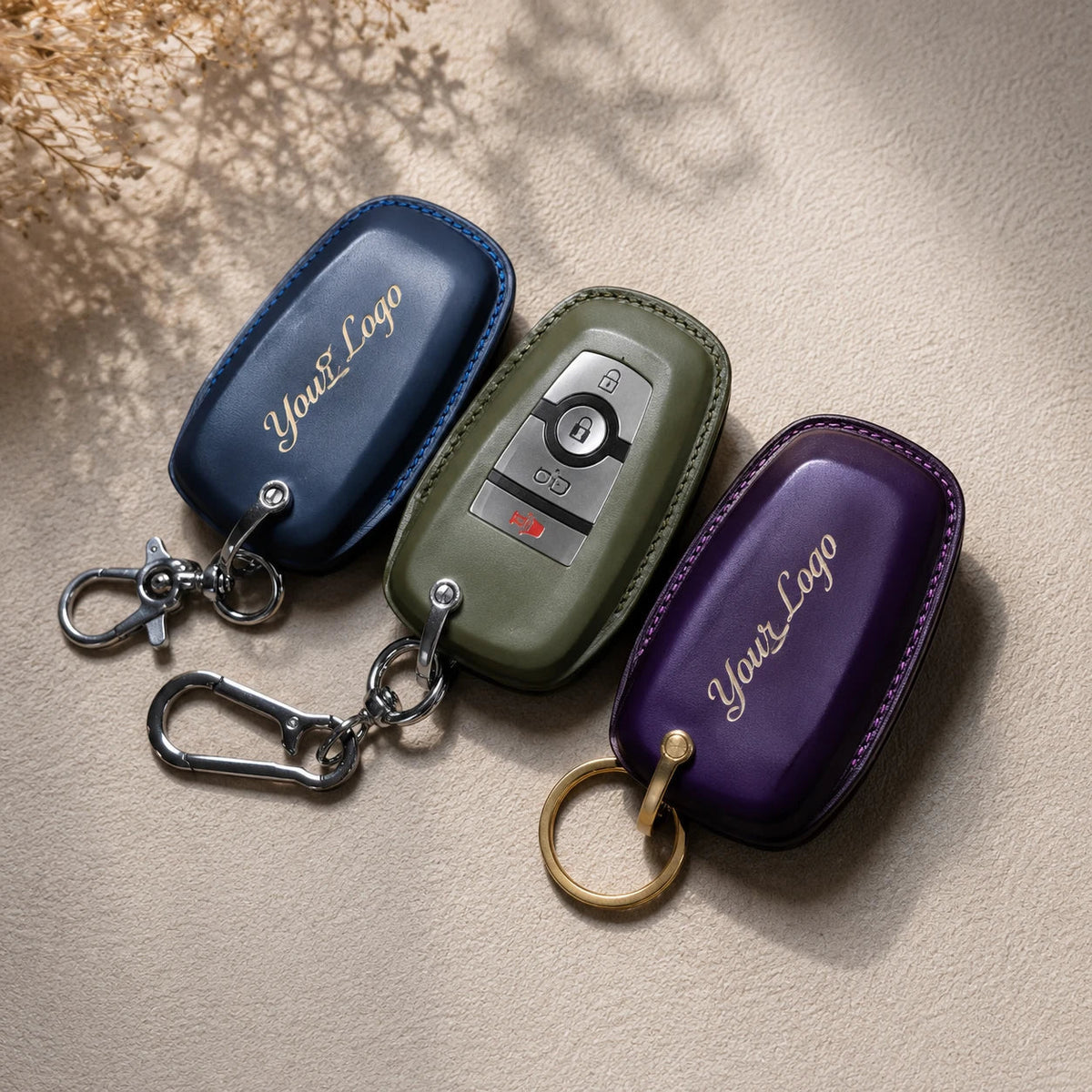 Handcrafted Leather Key Fob Cover Compatible with Ford Bronco