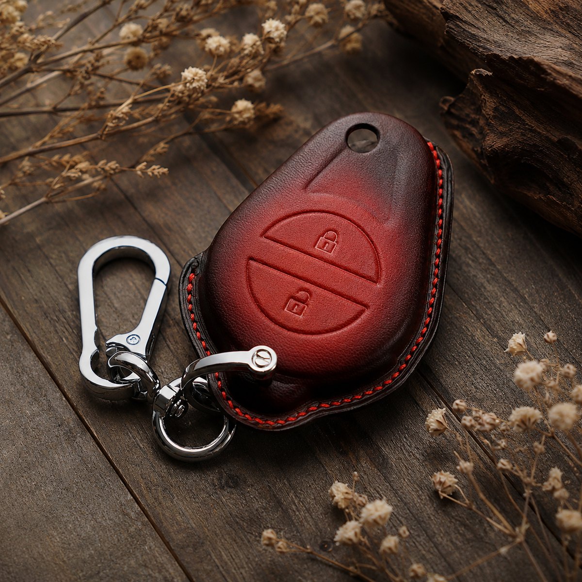 Custom Leather Key Fob Cover Compatible with Harley-Davidson Electra Glide