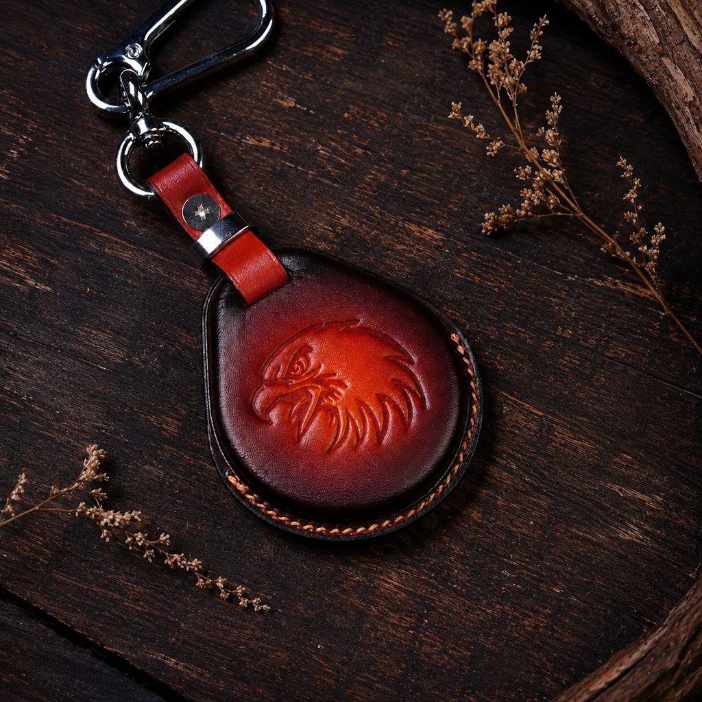 Custom Leather Key Fob Cover Compatible with Harley-Davidson Road Glide