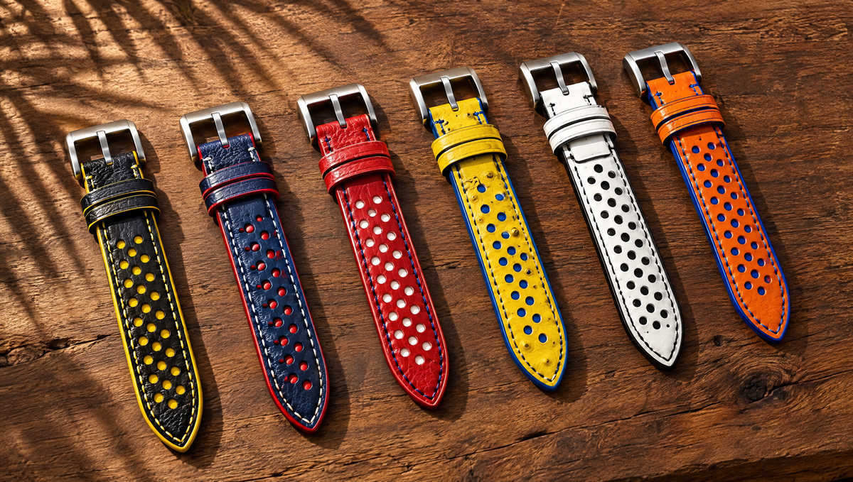 Customizable Black Alligator Leather Watch Strap