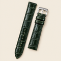 Dark Green Alligator Leather Watch Strap – Handstitched